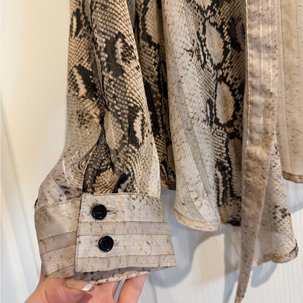 Timing Beige and Brown Patterned Blouse - Picture 4 of 5